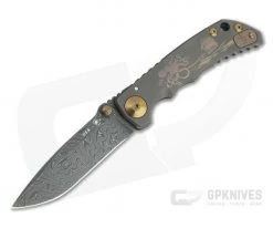 Spartan Harsey Folder Special Edition Black and Gold Kraken Nichols Damascus Folder 085