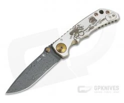 Spartan Harsey Folder Special Edition Bronze Kraken Nichols Damascus Folder 088