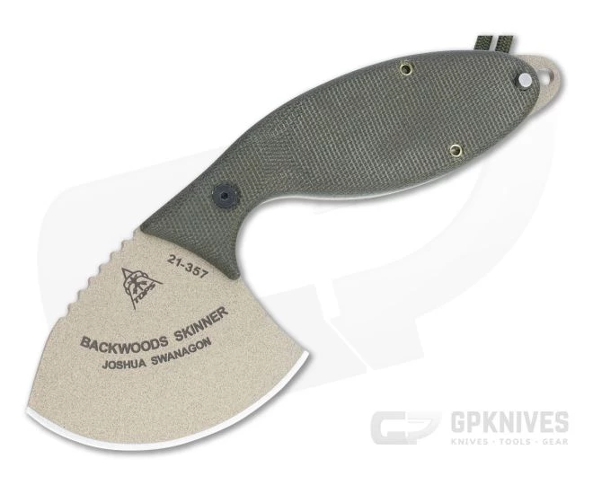 TOPS Backwoods Skinner Coyote Tan Ulu Green Canvas Micarta Fixed Blade SKIN-01 1 TOPS Backwoods Skinner Coyote Tan Ulu Green Canvas Micarta Fixed Blade SKIN-01